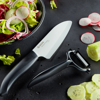 Picture of 5.5" Ceramic Santoku Knife and Ceramic Y Peeler Set - Black