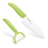 Picture of 5.5" Ceramic Santoku Knife and Ceramic Y Peeler Set - Green