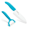 Picture of 5.5" Ceramic Santoku Knife and Ceramic Y Peeler Set - Blue