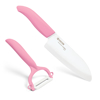 Picture of 5.5" Ceramic Santoku Knife and Ceramic Y Peeler Set - Pink