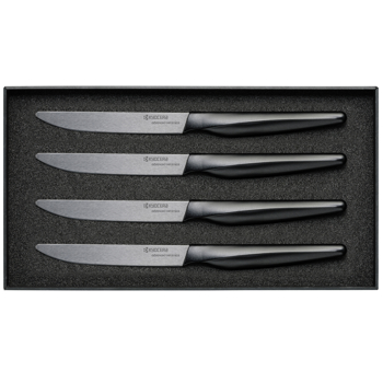 Picture of 4-Piece Micro-Serrated Ceramic Steak Knife Set - Black