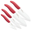 Picture of Revolution 4-Piece Ceramic Knife Set -  6" Chef's Santoku, 5.5" Santoku, 4.5" Utility and 3" Paring - Red Handles, White Blades