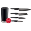 Picture of INNOVATIONblack® 5-Piece Black Universal Block Set with 4 Ceramic Kitchen Knives (7", 5.5",5", 4.5")