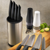 Picture of INNOVATIONblack® 5-Piece Stainless Steel Block Set with 4 Ceramic Kitchen Knives (7", 5.5",5", 4.5")