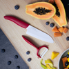 Picture of 5.5" Ceramic Santoku Knife and Ceramic Y Peeler Set - Red