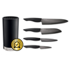 Picture of INNOVATIONblack® 5-Piece Black Universal Block Set with 4 Ceramic Kitchen Knives (7", 5.5",5", 4.5")