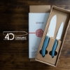 Picture of Commemorative 2-Piece Ceramic Knife Set - Aegean Blue 5.5" Santoku and 4.5" Utility